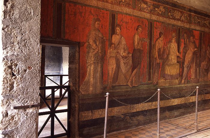 Frescoed room in the Villa of the Mysteries at Pompeii