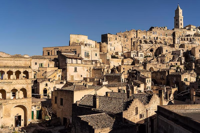 The Sassi of Matera with stone houses and churches, Basilicata, Italy