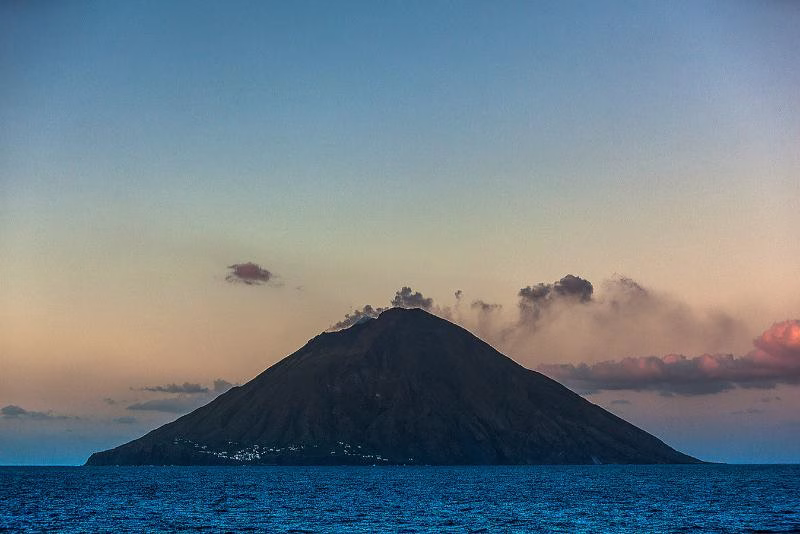 Stromboli island in the Aeolian Islands