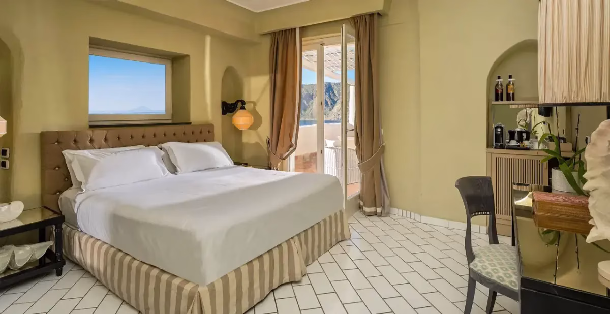 Deluxe room at Therasia Resort on Vulcano