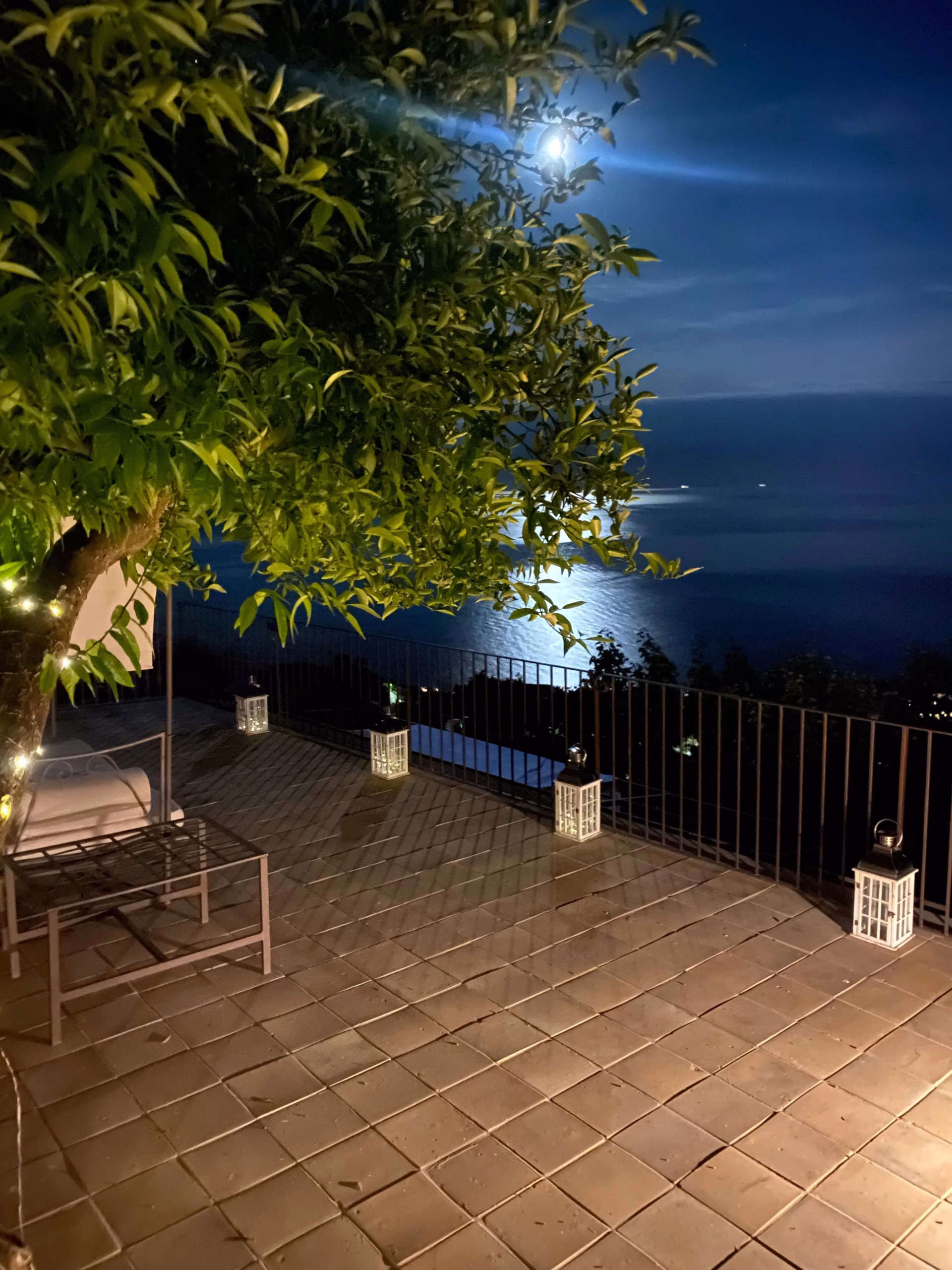 Marulivo Hotel terrace by moonlight