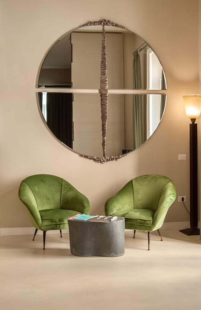 Art-filled interior at Atelier Inès