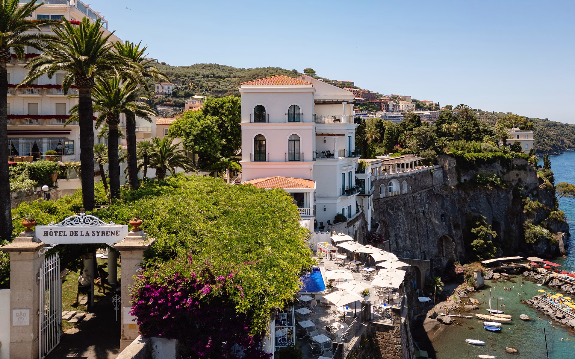 Bellevue Syrene hotel and terraces on the cliffs of Sorrento