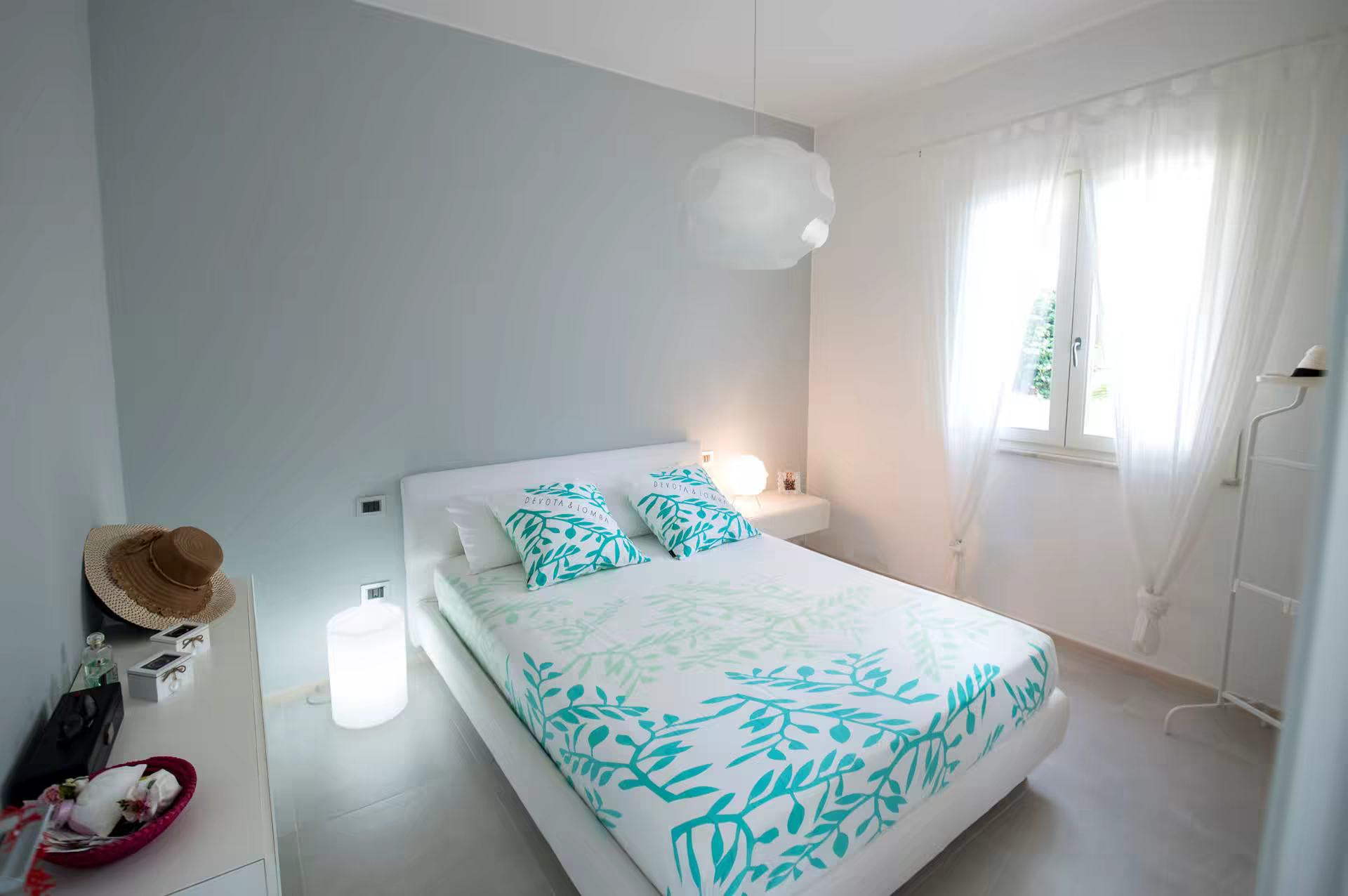 One of the two double bedrooms at Villa Spuma