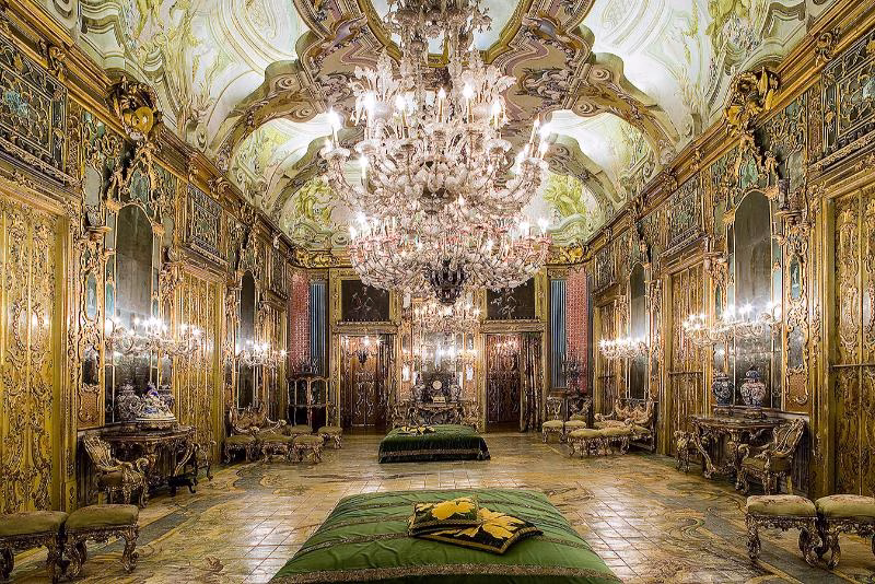 Gallery of Mirrors inside Palazzo Valguarnera Gangi in Palermo