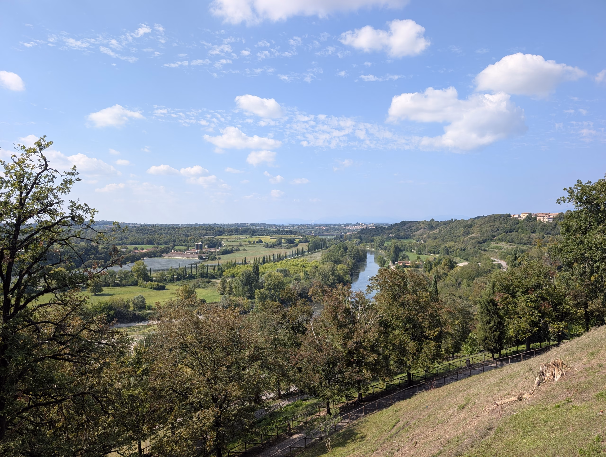 View across the Mincio valley from Valeggio