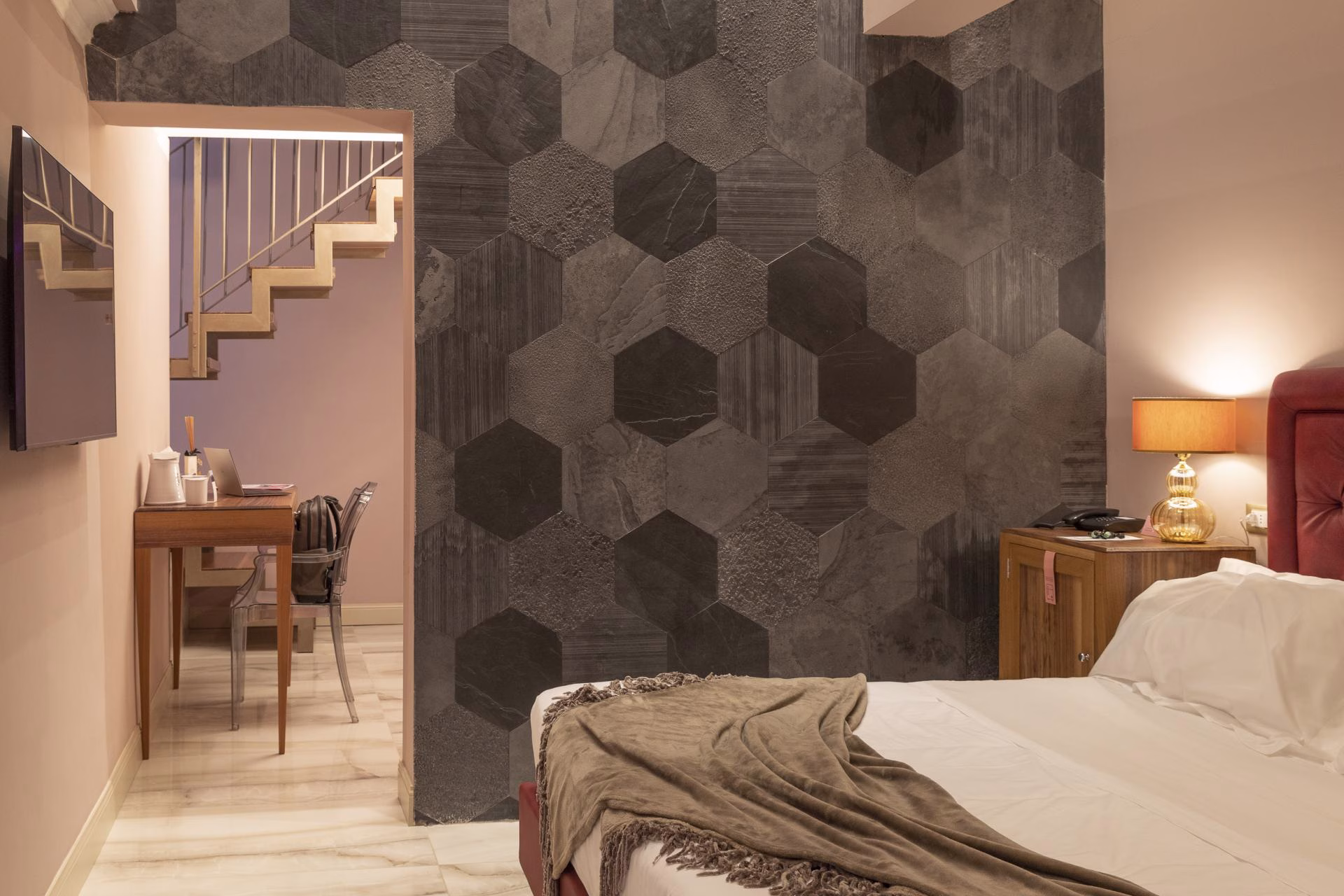 Loft Suite Spa bedroom and stairs